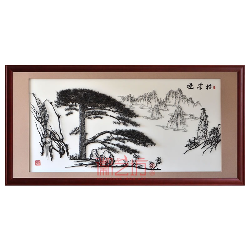 大幅迎客松蕪湖鐵畫名師精品收藏 大廳辦公室接待廳背景墻裝飾壁畫