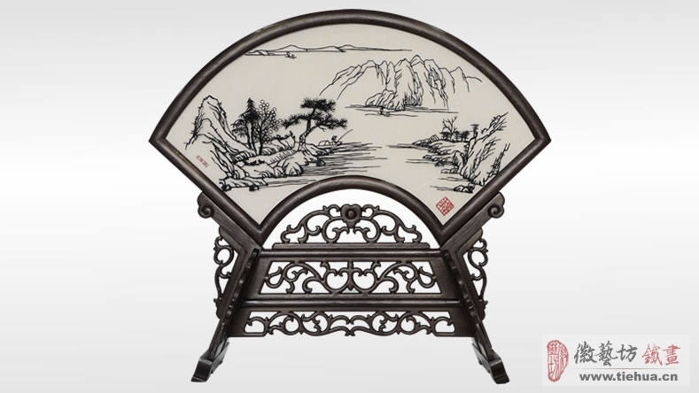 福建文化廳定制中國風(fēng)禮品雙面古典臺屏鐵畫