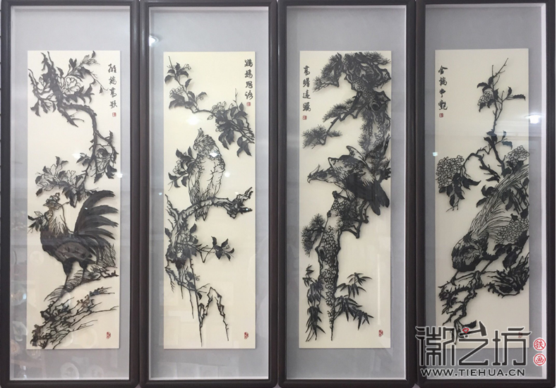 傳統(tǒng)年畫鷹雞四條屏1