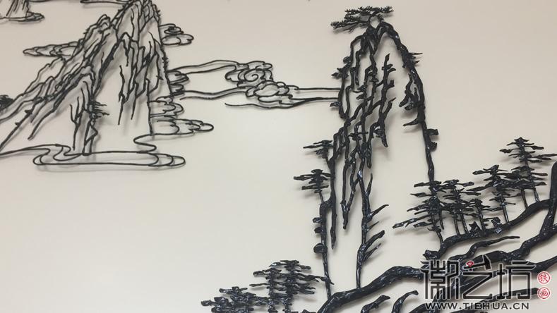 2017.6.16徽藝坊鎮(zhèn)店之寶迎客松鐵畫屏風(fēng)細(xì)節(jié)圖8