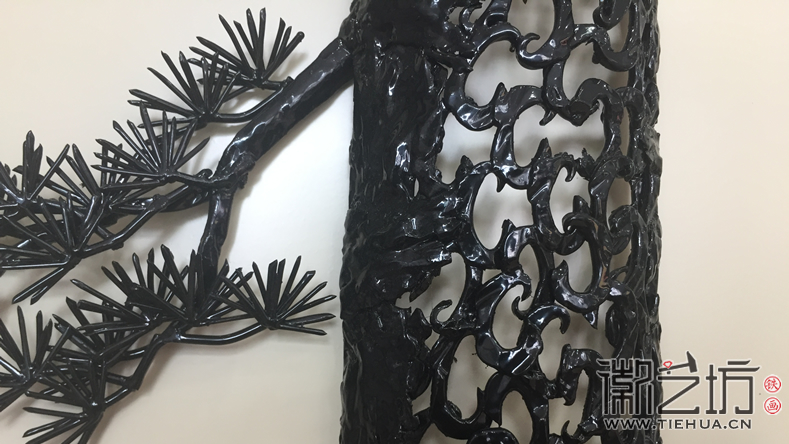 2017.6.16徽藝坊鎮(zhèn)店之寶迎客松鐵畫屏風(fēng)細(xì)節(jié)圖4