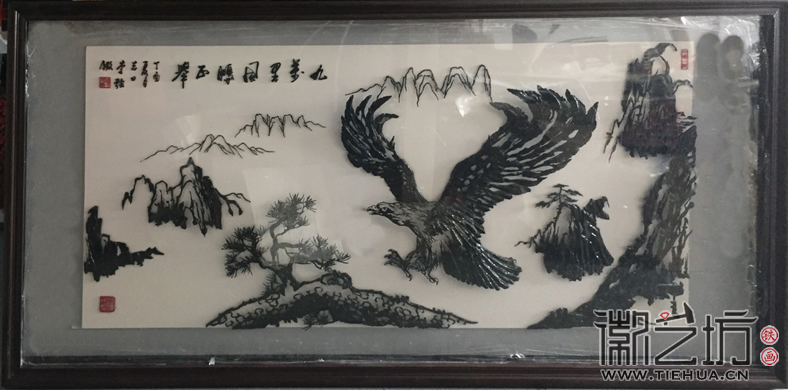 2017.8.2徽藝坊李強(qiáng)新作飛鷹山水鐵畫《九萬里風(fēng)鵬正舉》 (5)