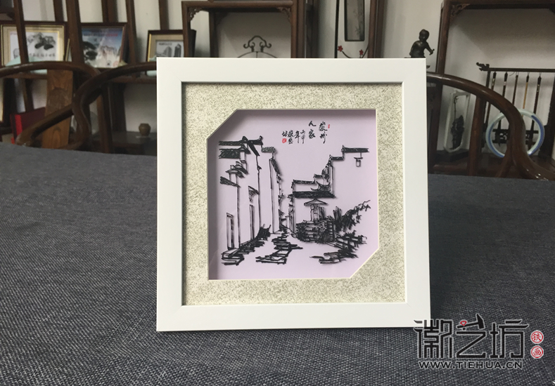 現(xiàn)代簡約風(fēng)徽派鐵畫小品擺臺(tái) (5)