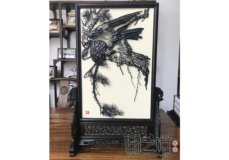 山水鐵畫(huà)臺(tái)屏系列之松鷹