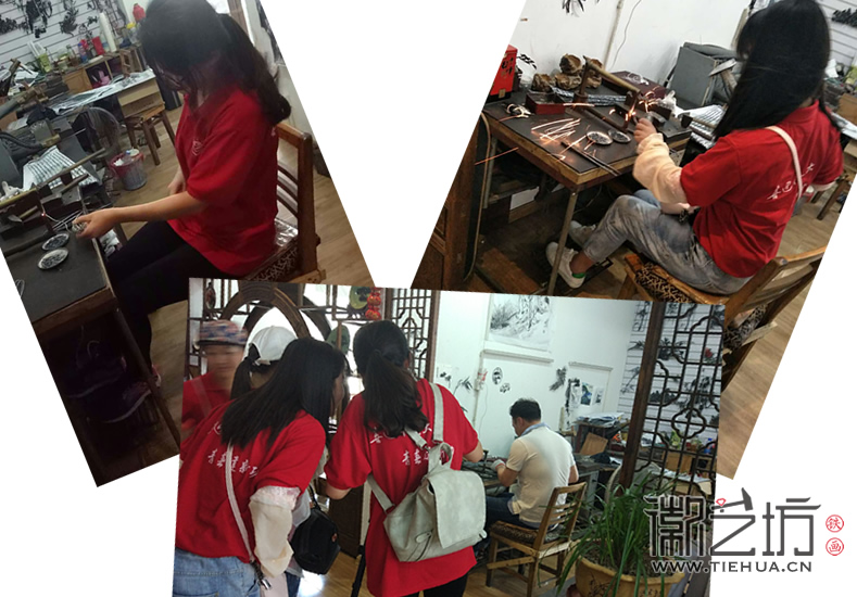 2017.8.29池州學院大學生拍攝鐵畫藝人的鍛制過程