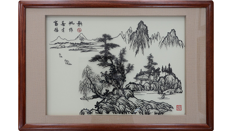 富青帆影-張德才大師鐵畫(huà)山水作品