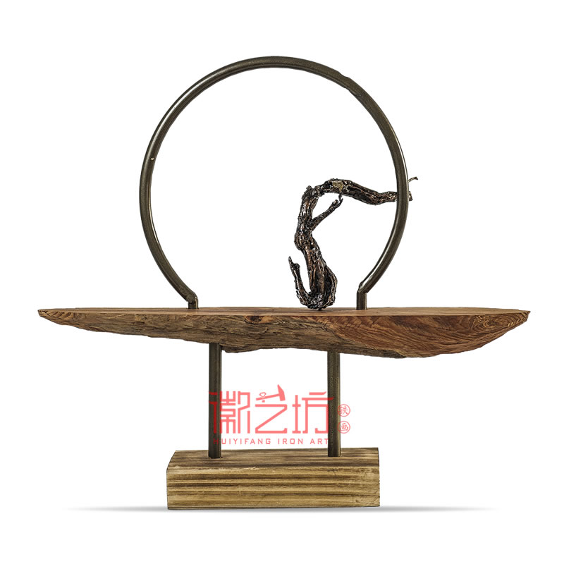 立體鐵畫禪意金屬擺件 鐵藝裝飾 安徽特色非遺手工藝術品