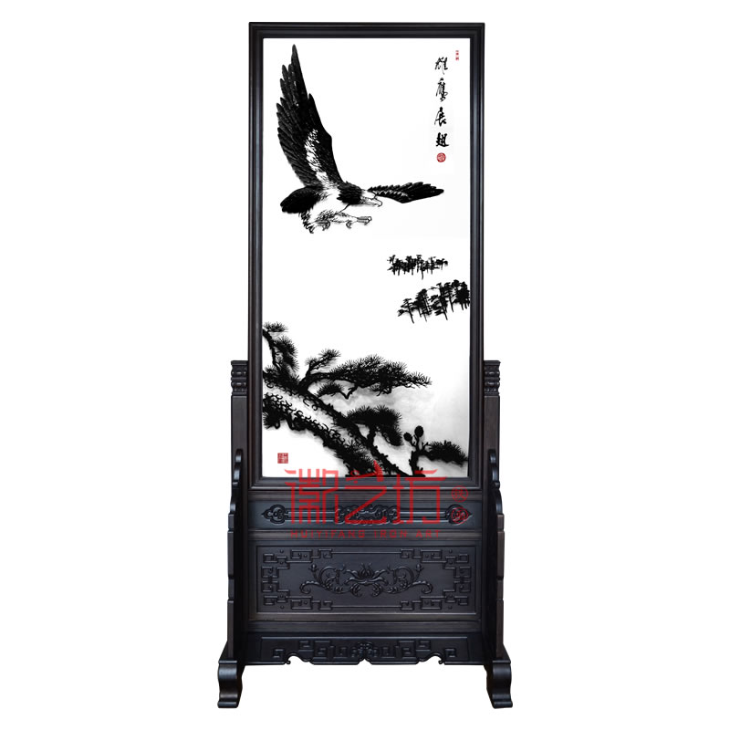 雄鷹展翅蕪湖鐵畫 玄關隔斷屏風 安徽特色手工藝術品