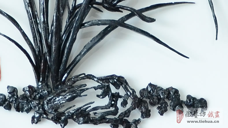 蘭心蕙質(zhì)-手工鍛制而成的名師精品瓷盤鐵畫(huà)-專屬定制的禮品